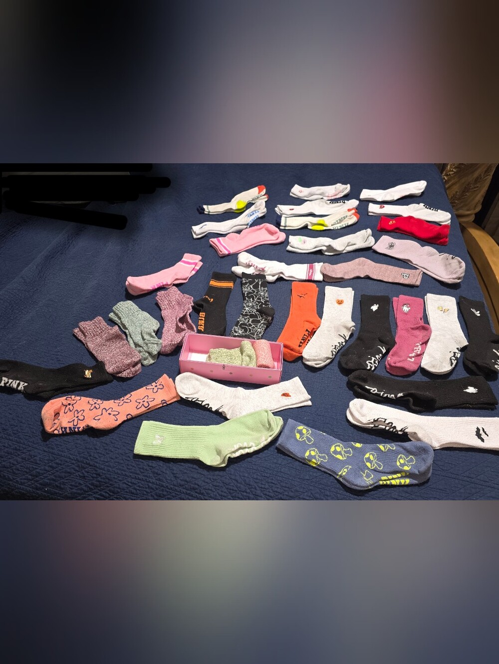 30 Pink Victorias Secret Socks Halloween Mushrooms Butterflies FlowersStrawberry